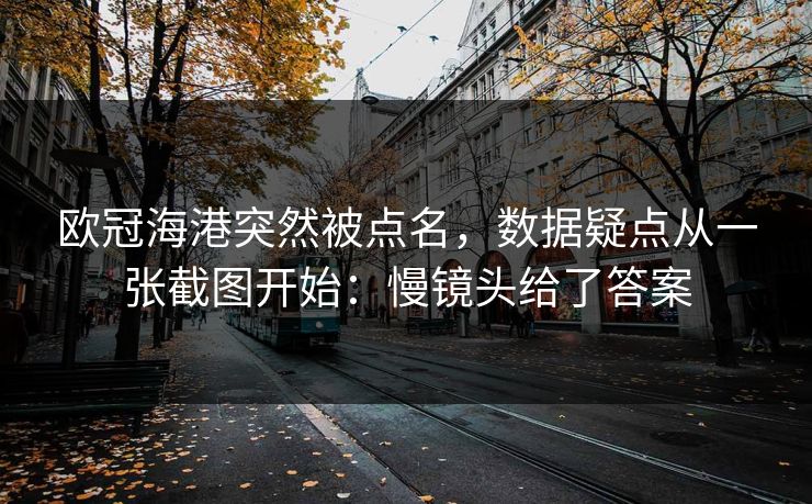 欧冠海港突然被点名,数据疑点从一张截图开始:慢镜头给了答案