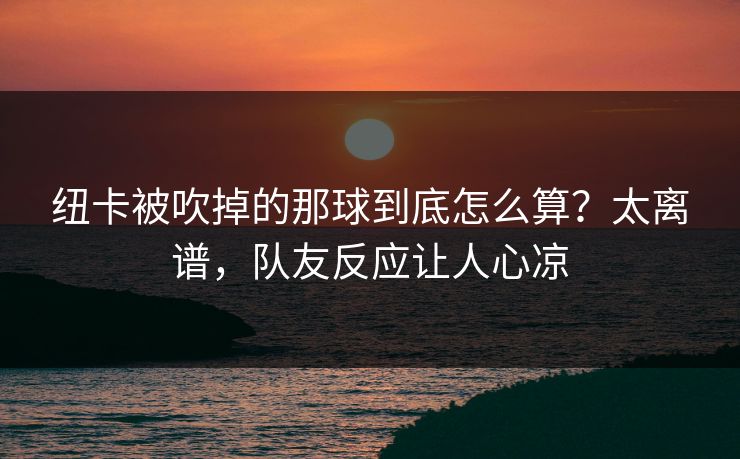 纽卡被吹掉的那球到底怎么算?太离谱,队友反应让人心凉