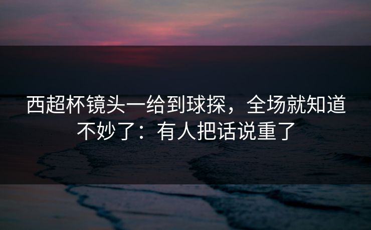 西超杯镜头一给到球探，全场就知道不妙了：有人把话说重了