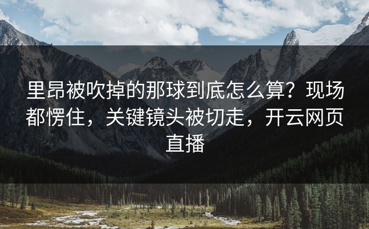 里昂被吹掉的那球到底怎么算？现场都愣住，关键镜头被切走，开云网页直播
