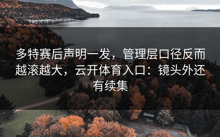 多特赛后声明一发，管理层口径反而越滚越大，云开体育入口：镜头外还有续集
