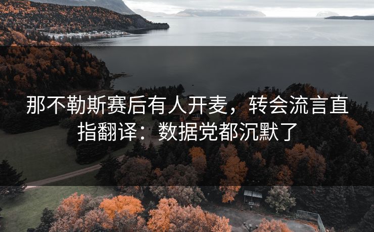 那不勒斯赛后有人开麦，转会流言直指翻译：数据党都沉默了